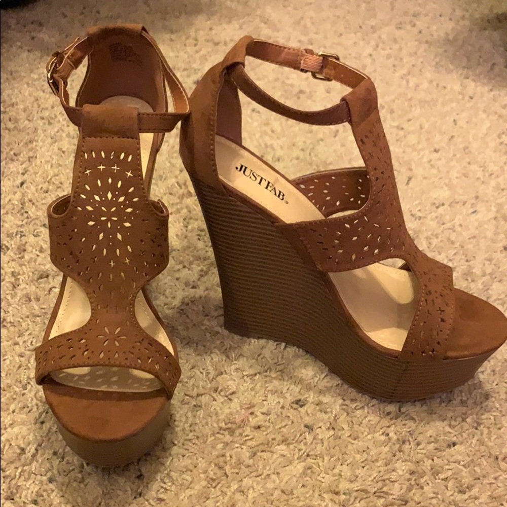 Brown JustFab wedges